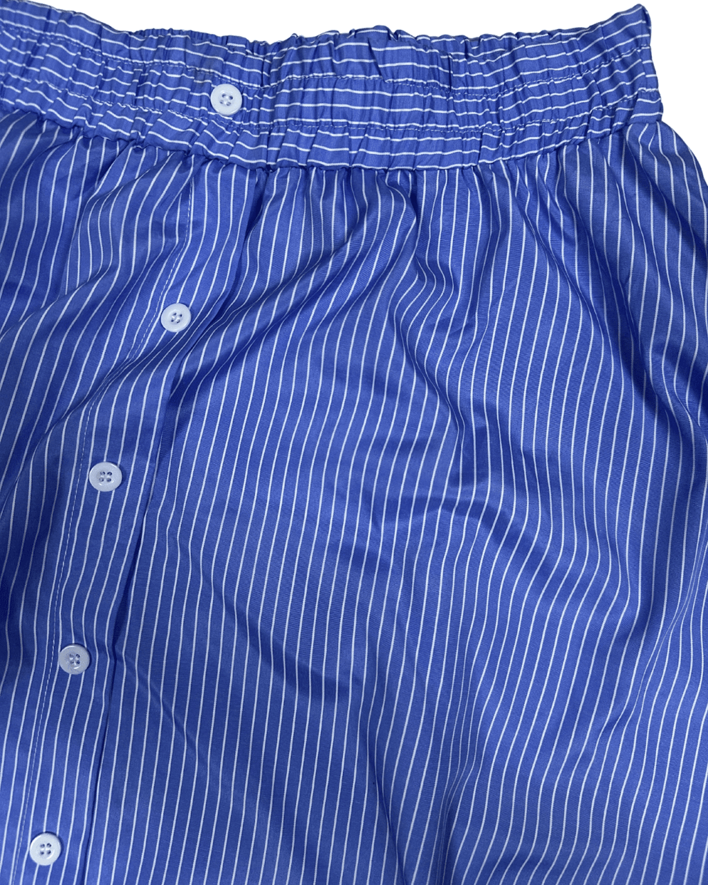 Striped Midi Skirt with Faux Button Front & Elastic Waist - Funkify