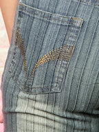 Striped Wide Leg Women's Jeans - Funkify