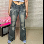 Striped Wide Leg Women's Jeans - Funkify