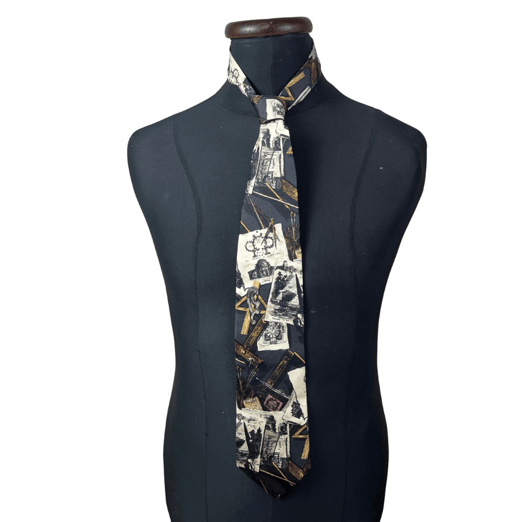 Structure Collage Print necktie 9.5 cm - Funkify