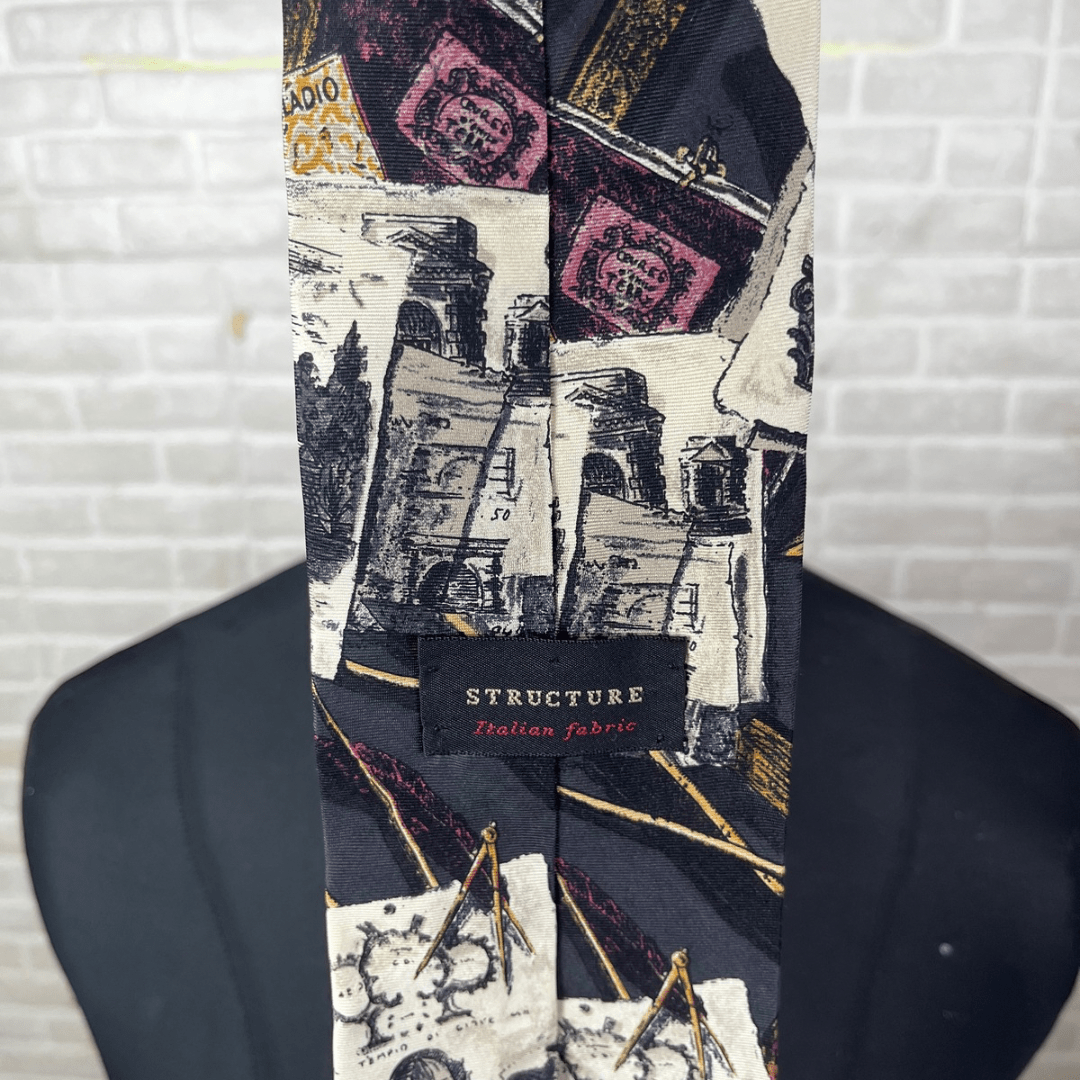 Structure Collage Print necktie 9.5 cm - Funkify