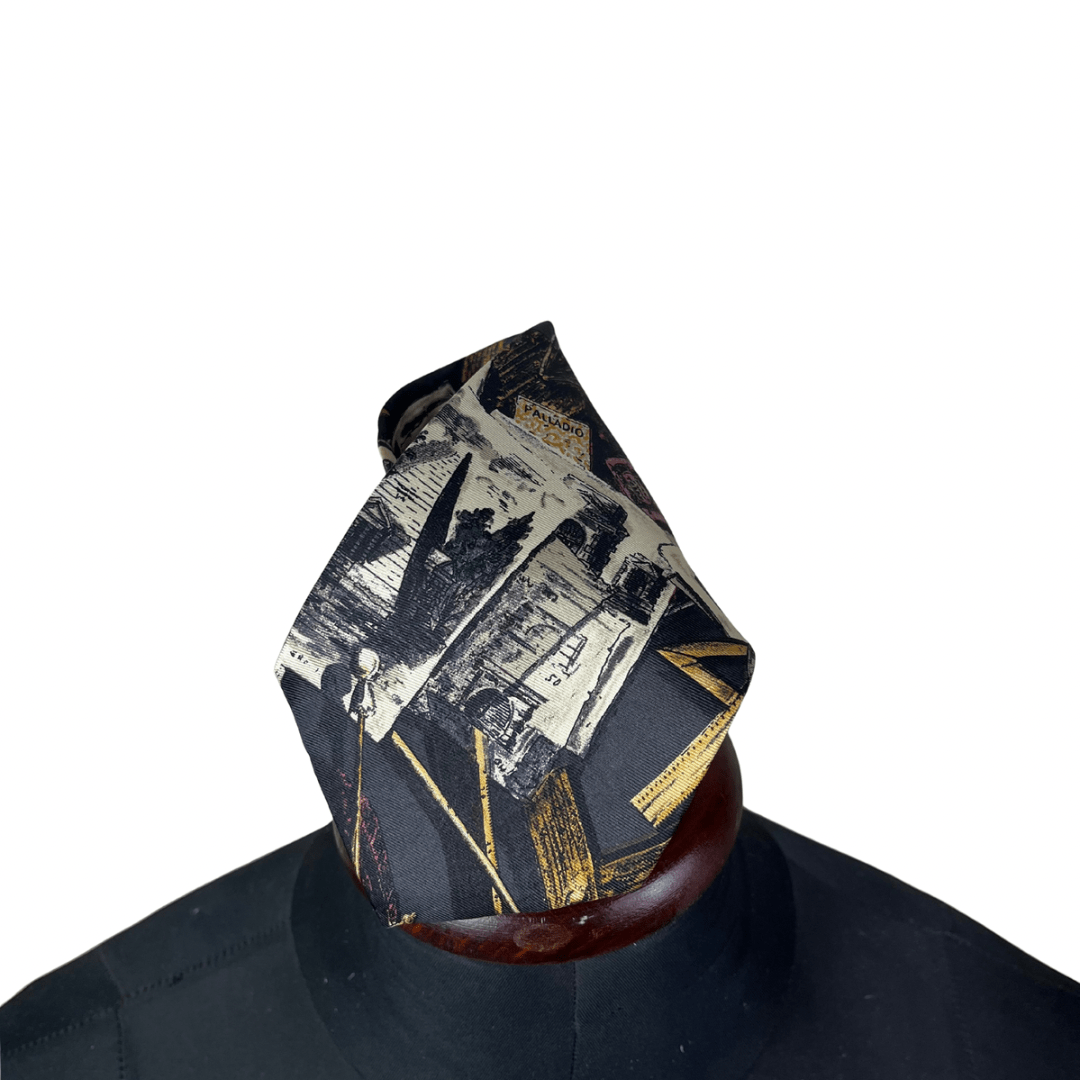 Structure Collage Print necktie 9.5 cm - Funkify