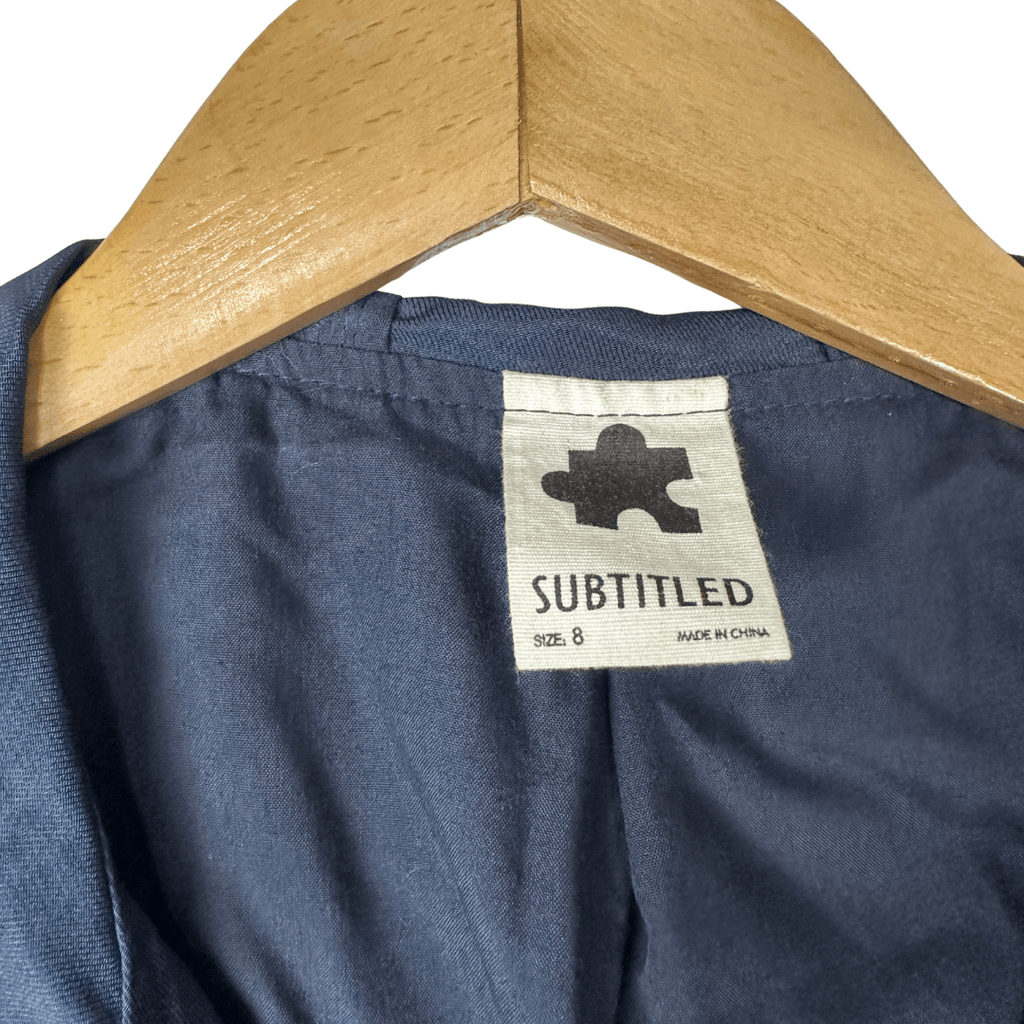 Subtitled Navy Blue Jacket Medium - Funkify