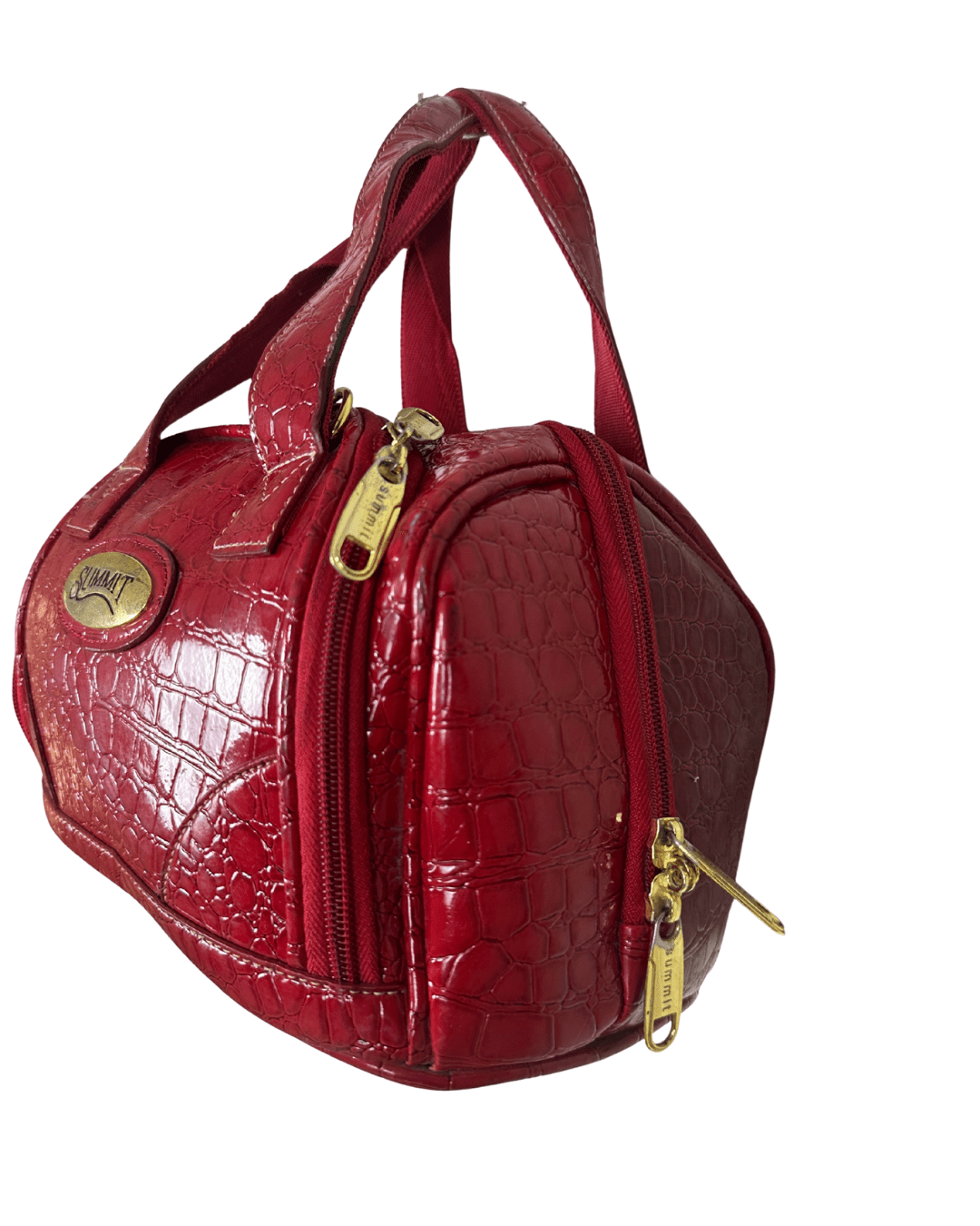 Summit Red Croc - Embossed Vanity Handbag - Funkify