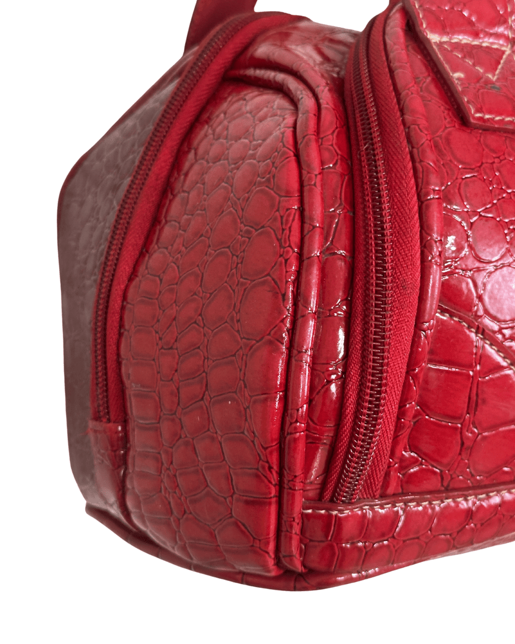 Summit Red Croc - Embossed Vanity Handbag - Funkify