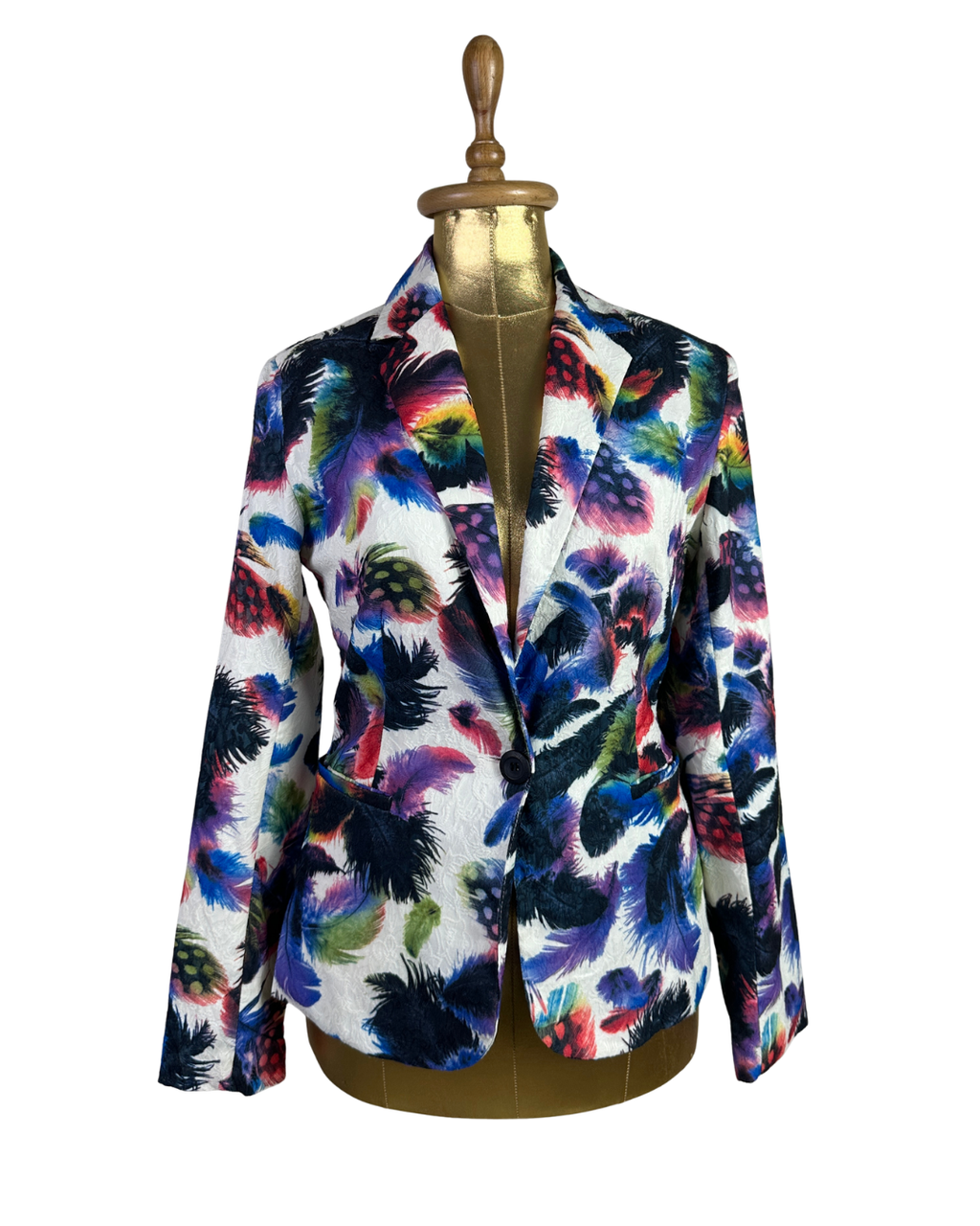 Superstition Feather Pattern Women's Blazer - Small - Funkify