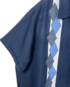 Syntgy Diamond Pattern Bowling Shirt - 4XL - Funkify