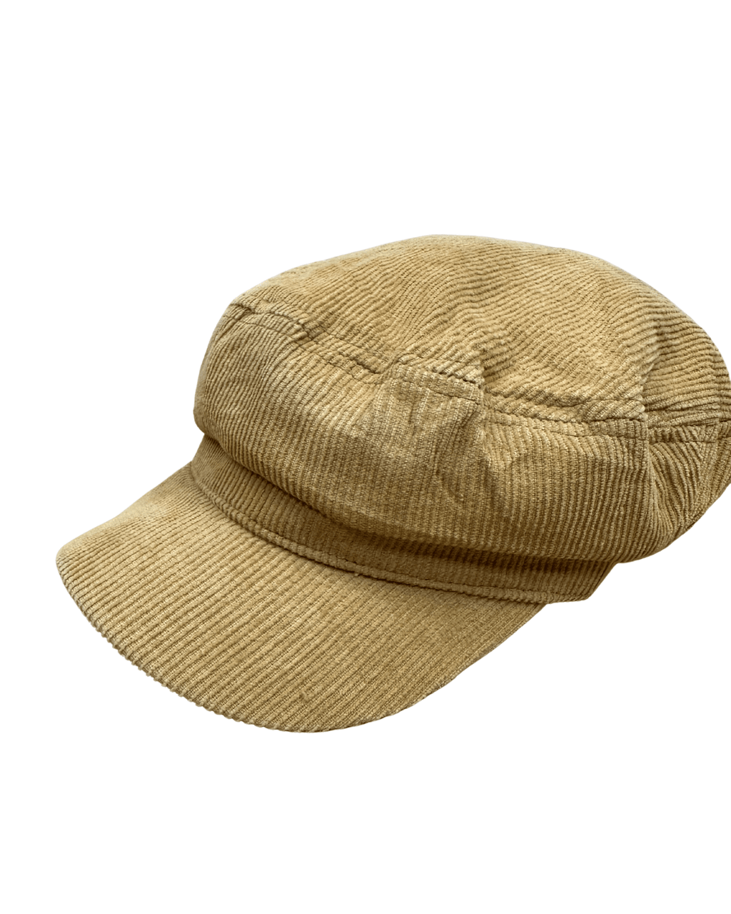 Tan Corduroy Baker Boy Cap - Funkify
