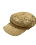 Tan Corduroy Baker Boy Cap - Funkify
