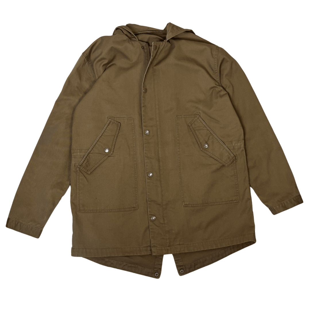 Tan Hooded long Jacket 2XL - Funkify