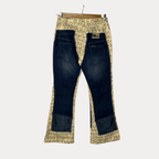 Text Patterned Wide Leg Women’s Jeans Large - Funkify