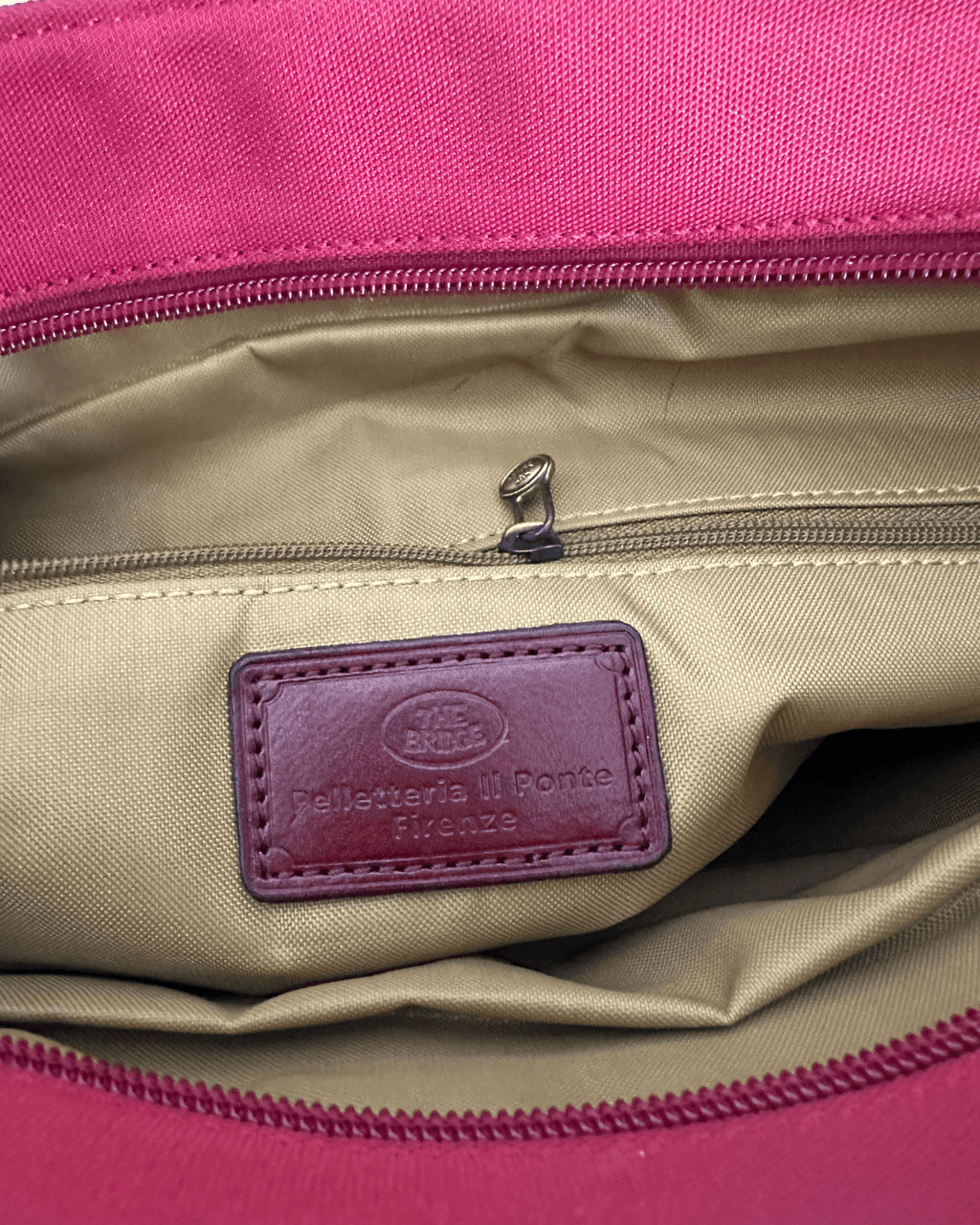 The Bridge Luxury Italian Red Canvas & Leather Tote Bag - Funkify