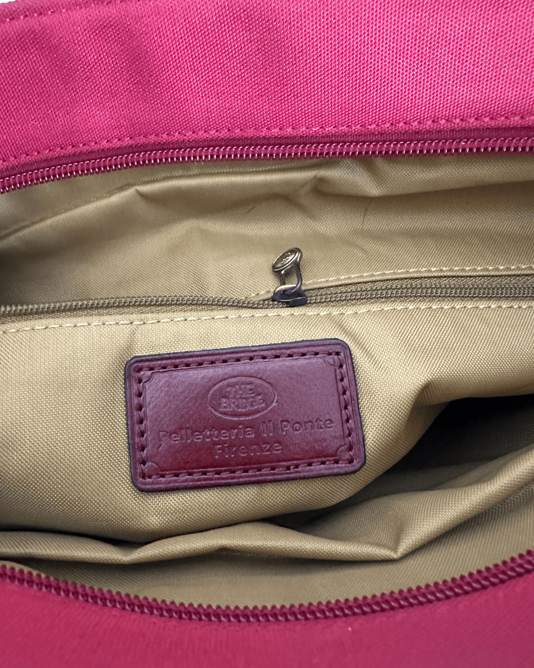 The Bridge Luxury Italian Red Canvas & Leather Tote Bag - Funkify
