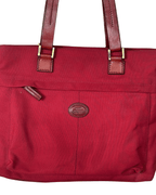 The Bridge Luxury Italian Red Canvas & Leather Tote Bag - Funkify