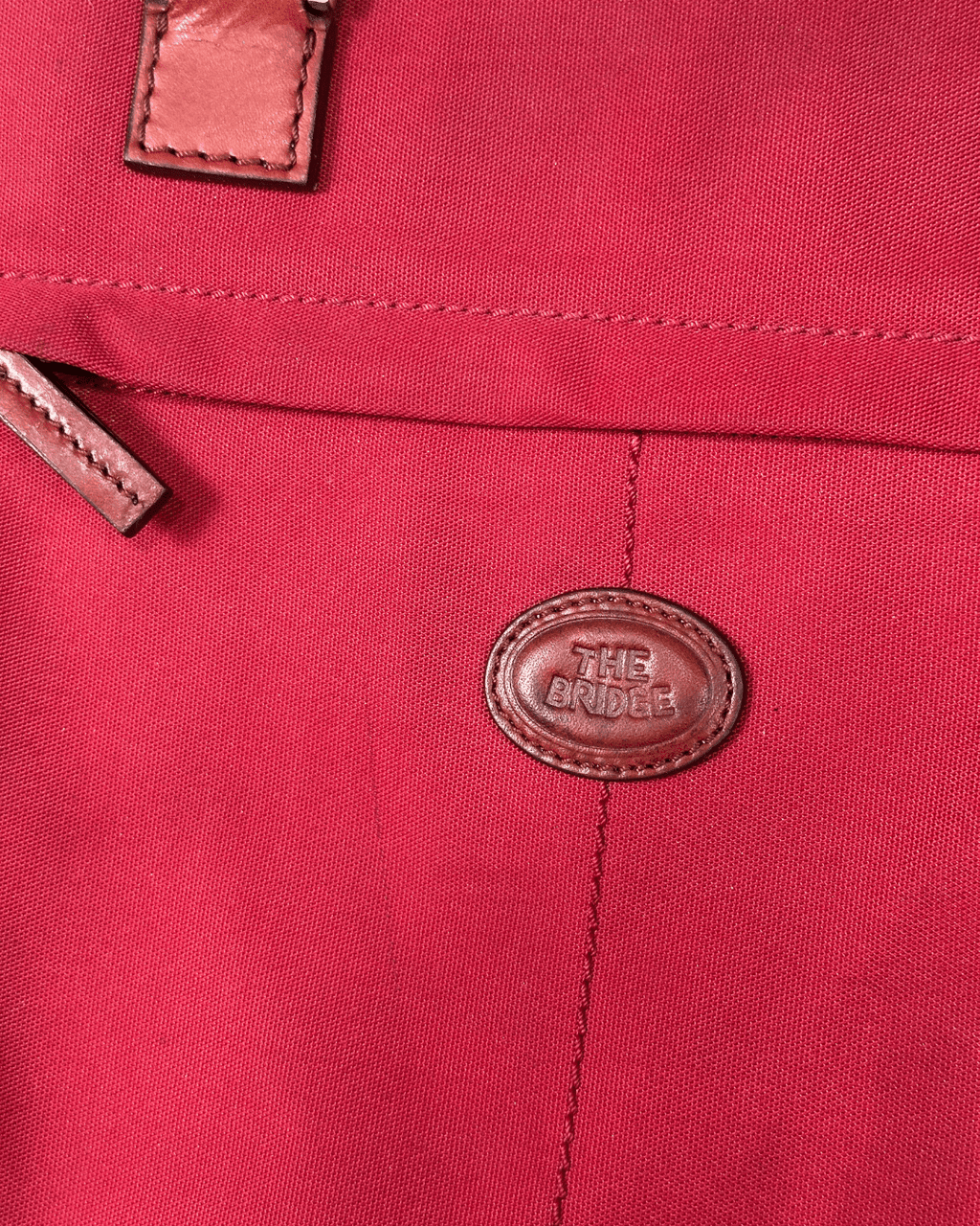 The Bridge Luxury Italian Red Canvas & Leather Tote Bag - Funkify