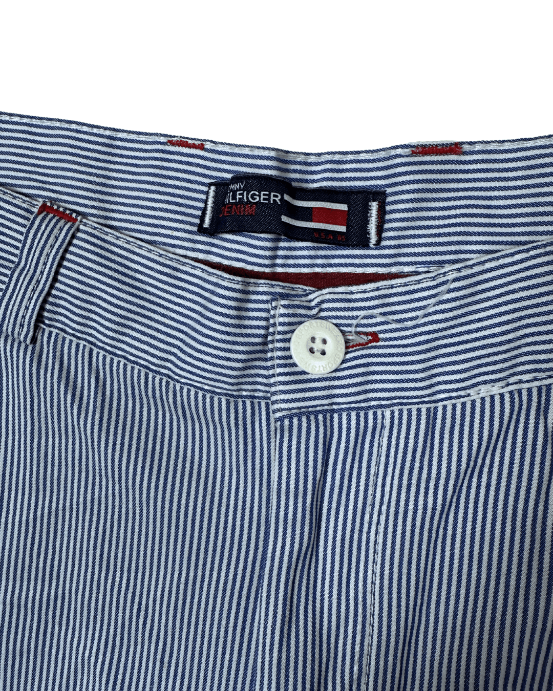 Tommy Hilfiger Denim Striped Shorts – Size 38 - Funkify
