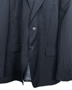 Tommy Hilfiger Feeling Good Tailored Wool Pinstripe Navy Blazer - Size 54 - Funkify