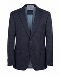 Tommy Hilfiger Feeling Good Tailored Wool Pinstripe Navy Blazer - Size 54 - Funkify