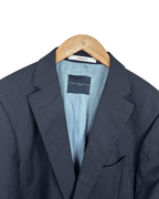 Tommy Hilfiger Feeling Good Tailored Wool Pinstripe Navy Blazer - Size 54 - Funkify