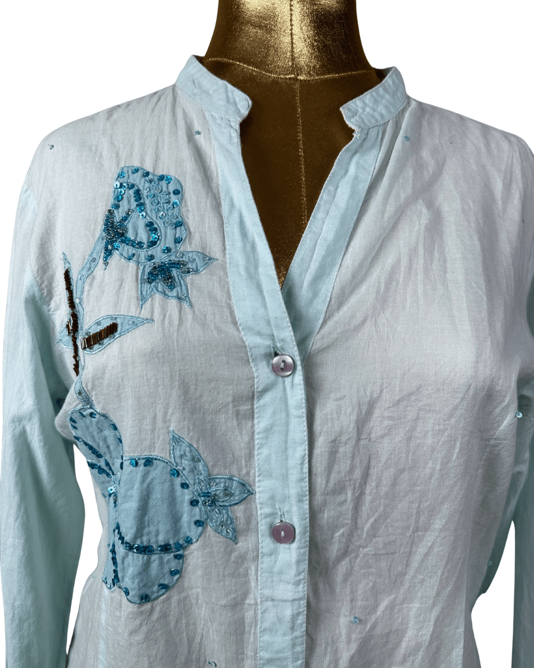 Tout Simplement Long Sleeve Embroidered Women's Shirt - Funkify