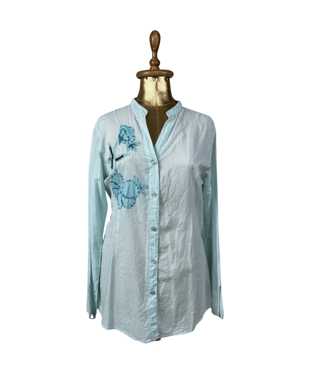 Tout Simplement Long Sleeve Embroidered Women's Shirt - Funkify