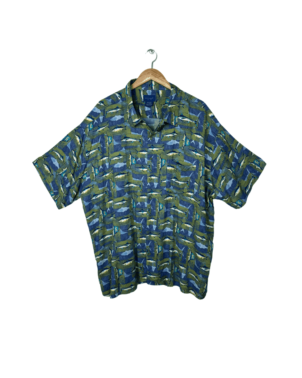 Town craft Fish Pattern Shirt 3XL - Funkify