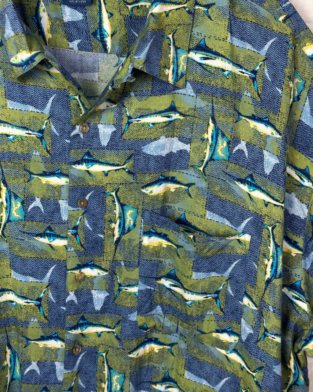 Town craft Fish Pattern Shirt 3XL - Funkify