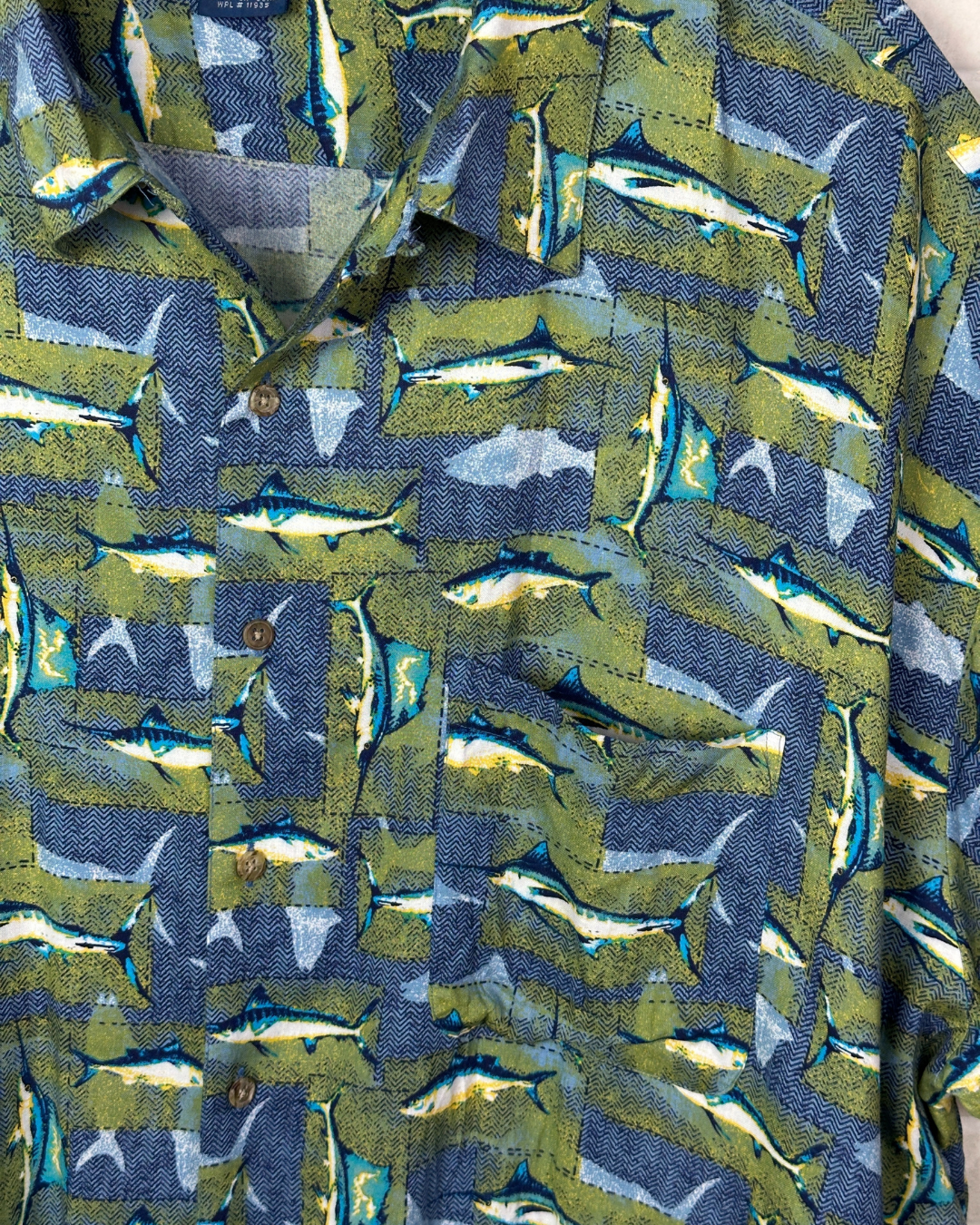 Town craft Fish Pattern Shirt 3XL - Funkify