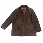 Trapper Brown Leather Jacket 3XL - Funkify