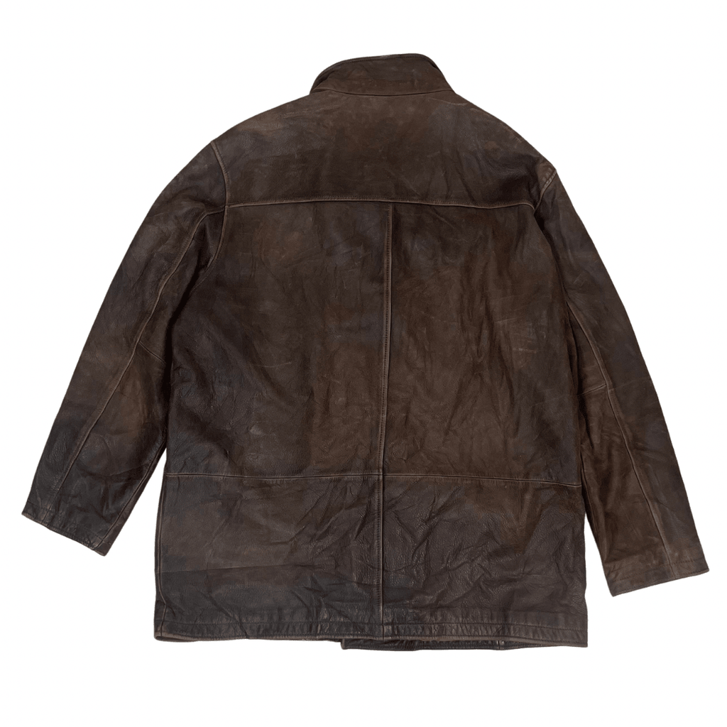 Trapper Brown Leather Jacket 3XL - Funkify