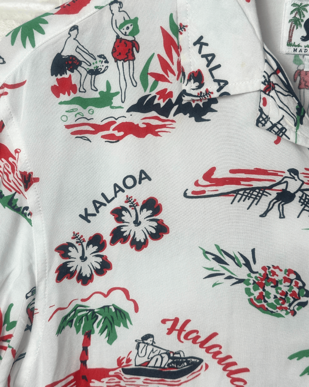 Tribal Patterned Hawaiian Shirt Small - Funkify