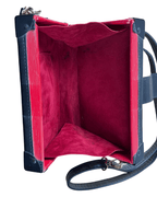 Trunk - Style Crossbody Bag – Red Faux Leather with Gold Hardware - Funkify
