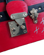 Trunk - Style Crossbody Bag – Red Faux Leather with Gold Hardware - Funkify