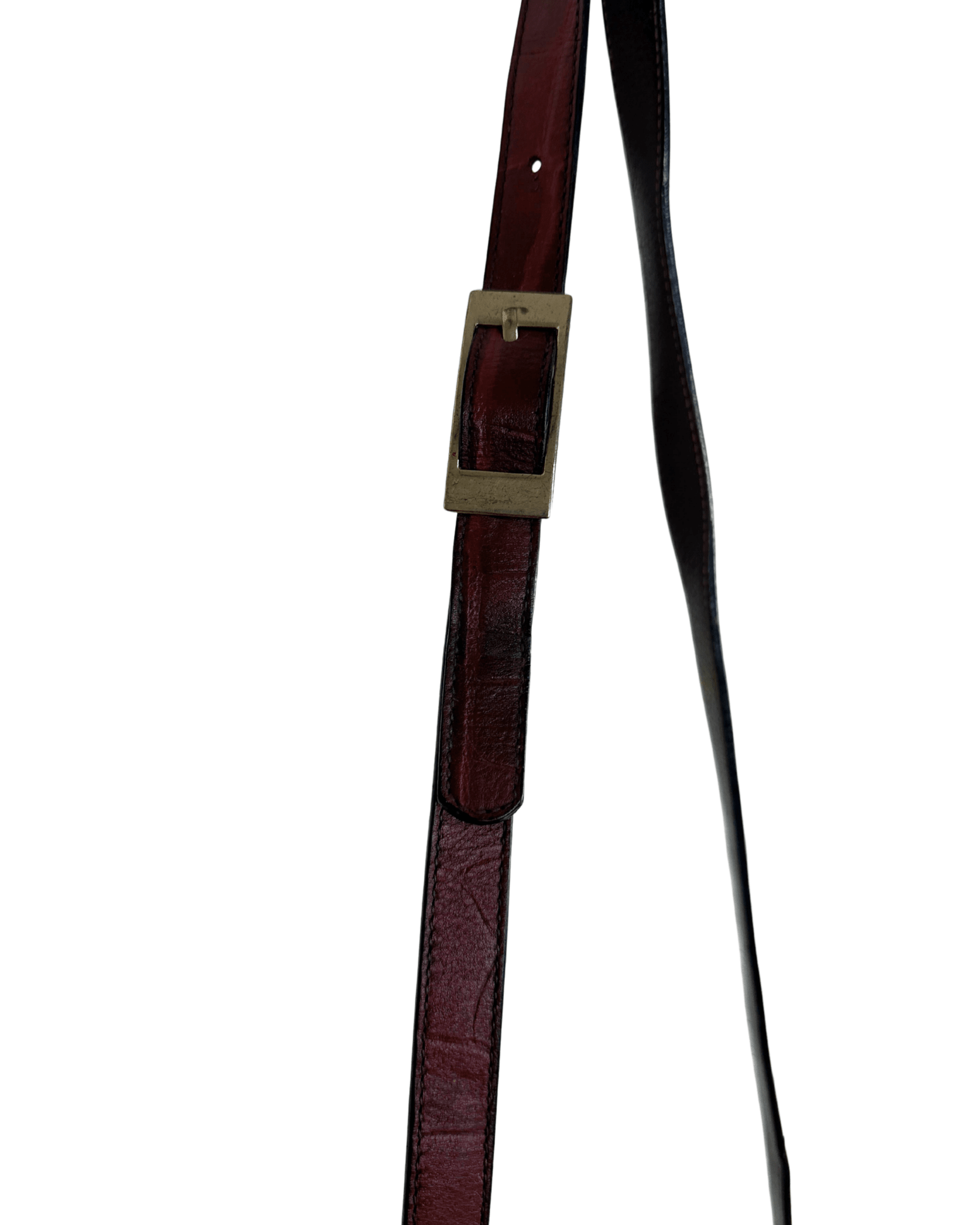 Two - Tone Brown Genuine Leather Crossbody Bag w/ Croc - Embossed Flap - Funkify
