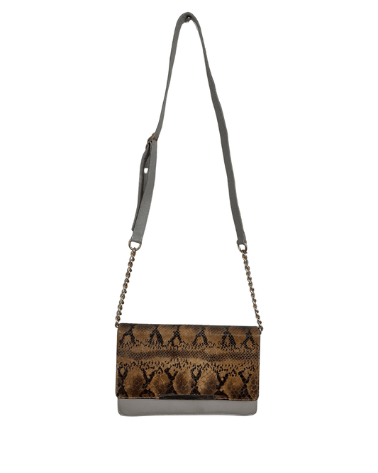 Two - Tone Python Embossed Crossbody Bag - Funkify