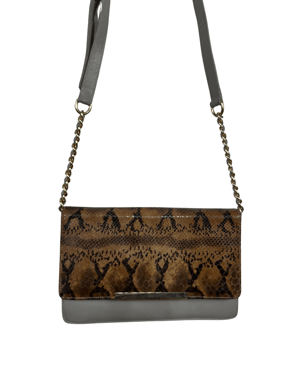 Two - Tone Python Embossed Crossbody Bag - Funkify