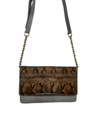 Two - Tone Python Embossed Crossbody Bag - Funkify