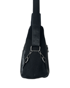 Unisex Armani Jeans Black Leather Crossbody Sling Bag - Funkify