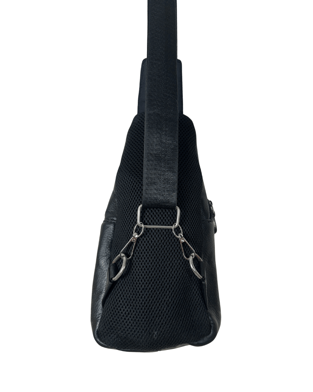 Unisex Armani Jeans Black Leather Crossbody Sling Bag - Funkify