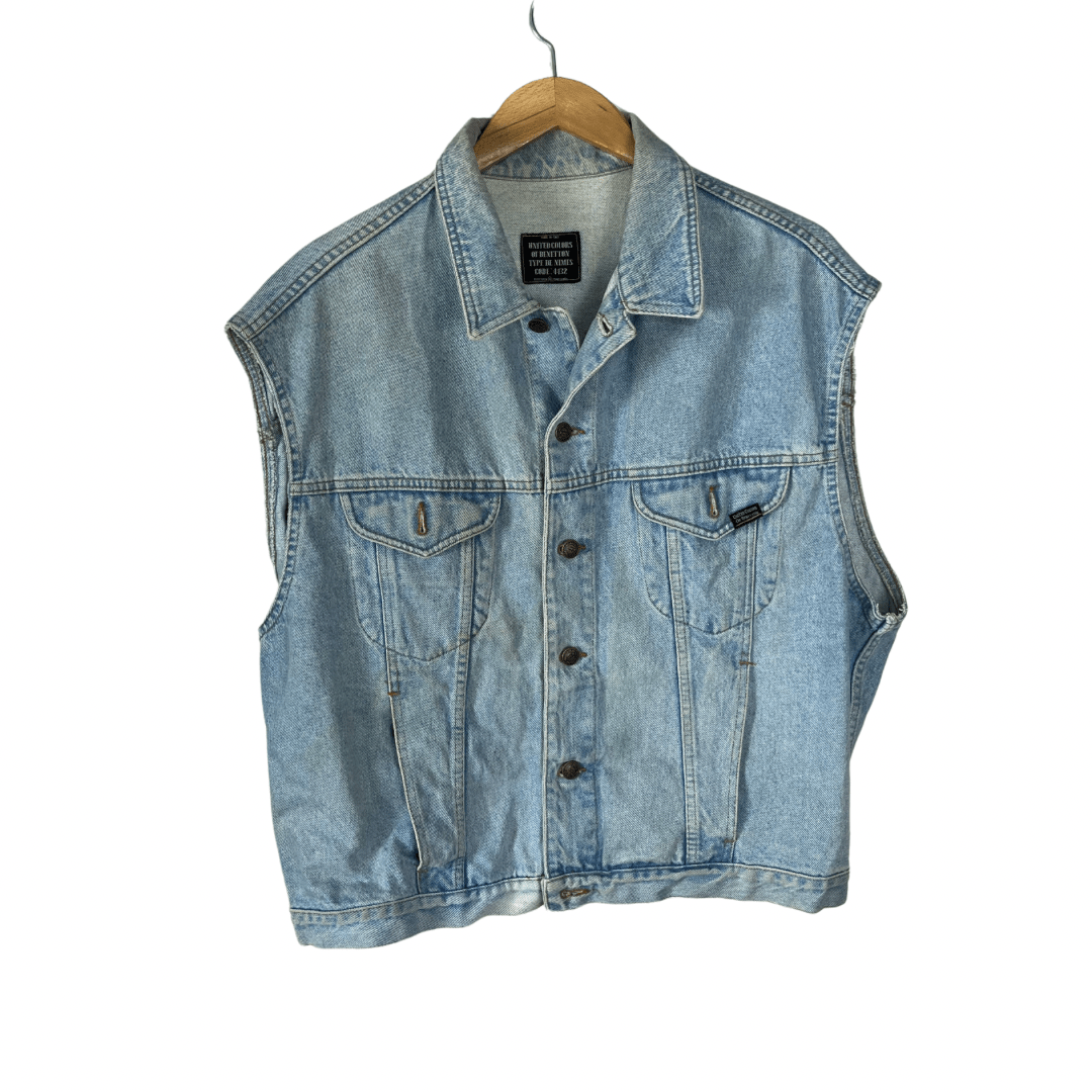 United Colors of Benetton Denim Vest Large - Funkify
