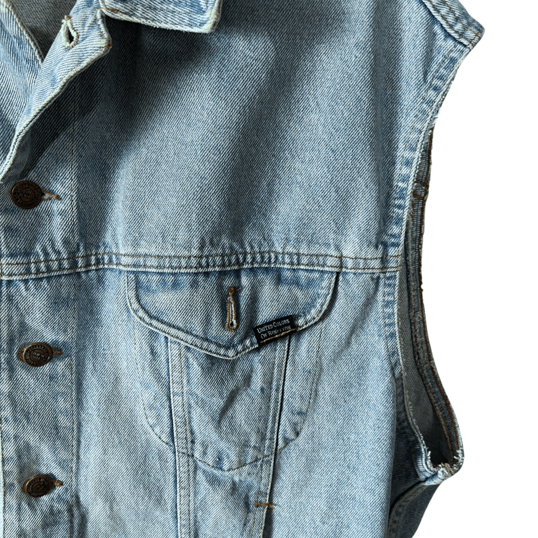United Colors of Benetton Denim Vest Large - Funkify