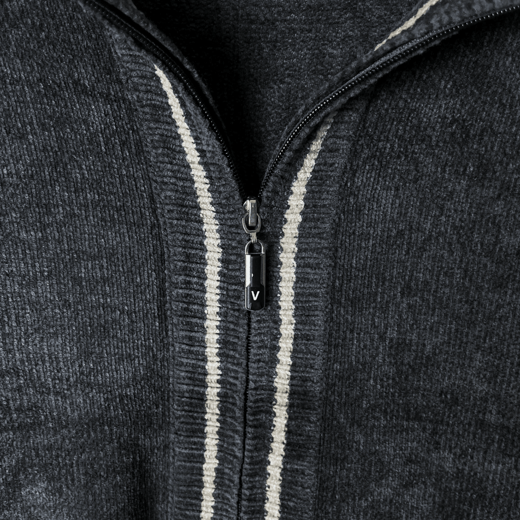 V-gass Soft Knit Zip-up Cardigan Medium - Funkify