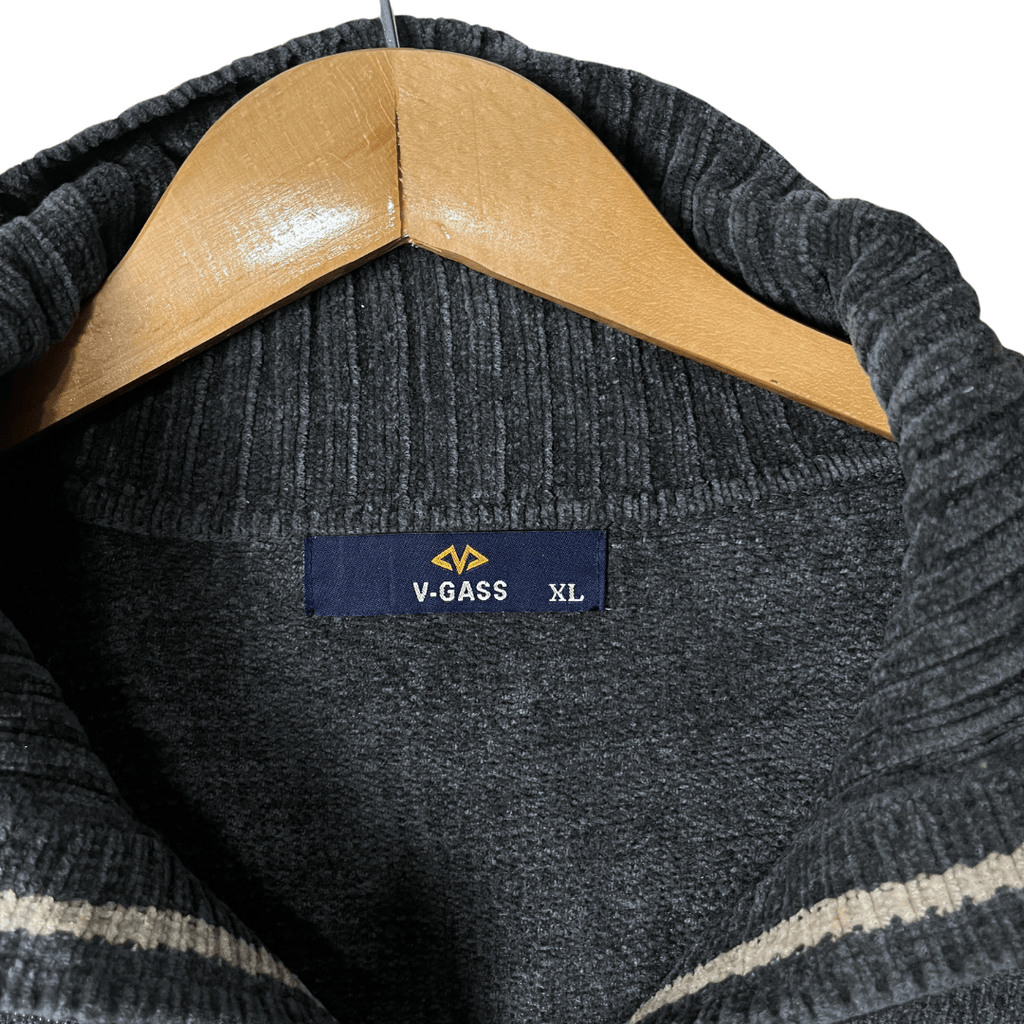 V-gass Soft Knit Zip-up Cardigan Medium - Funkify