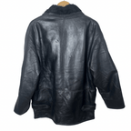 V Italian Fur Collar Genuine Leather Jacket XL - Funkify