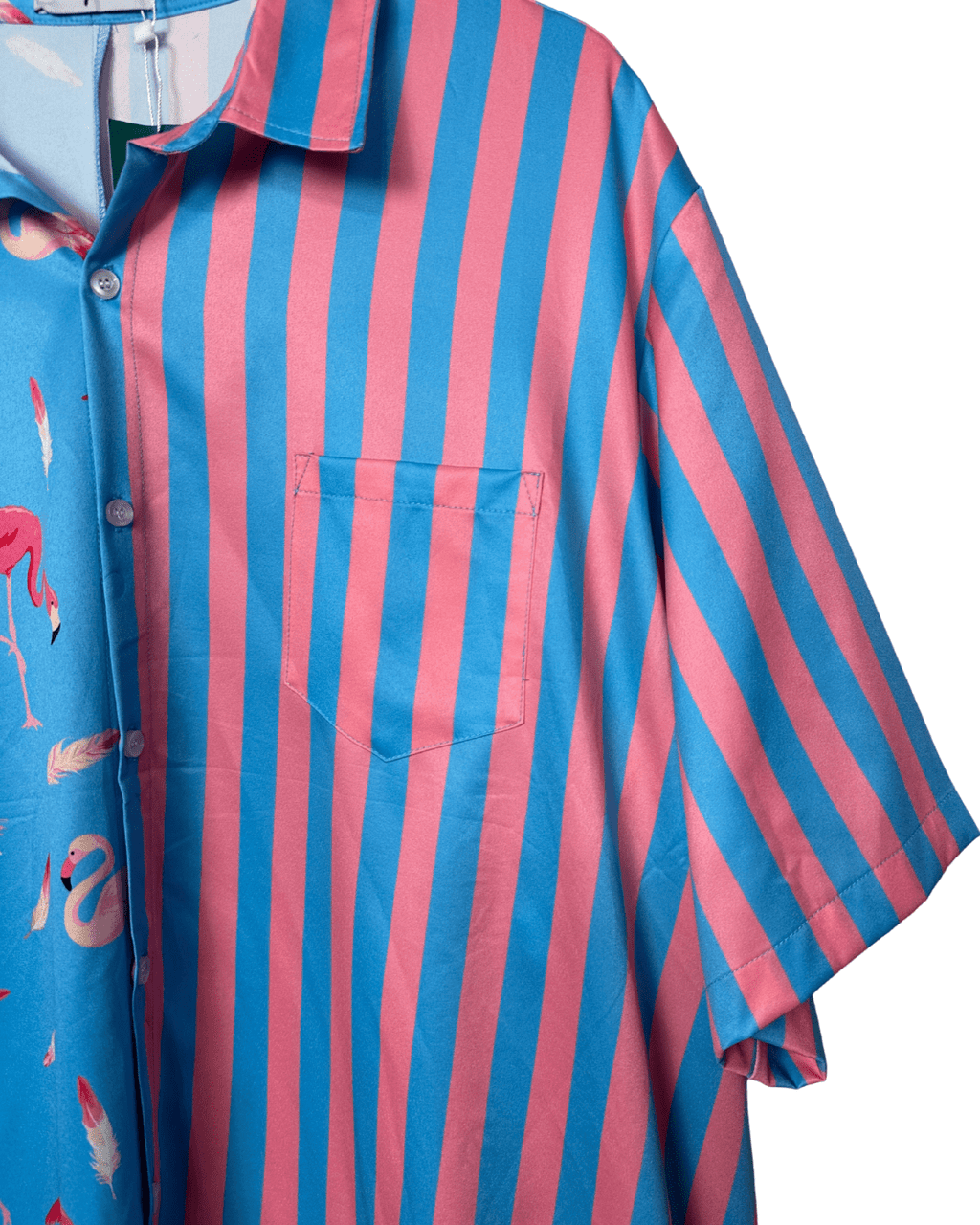 Vatpave Two - tone Flamingo Pattern Shirt 3XL - Funkify