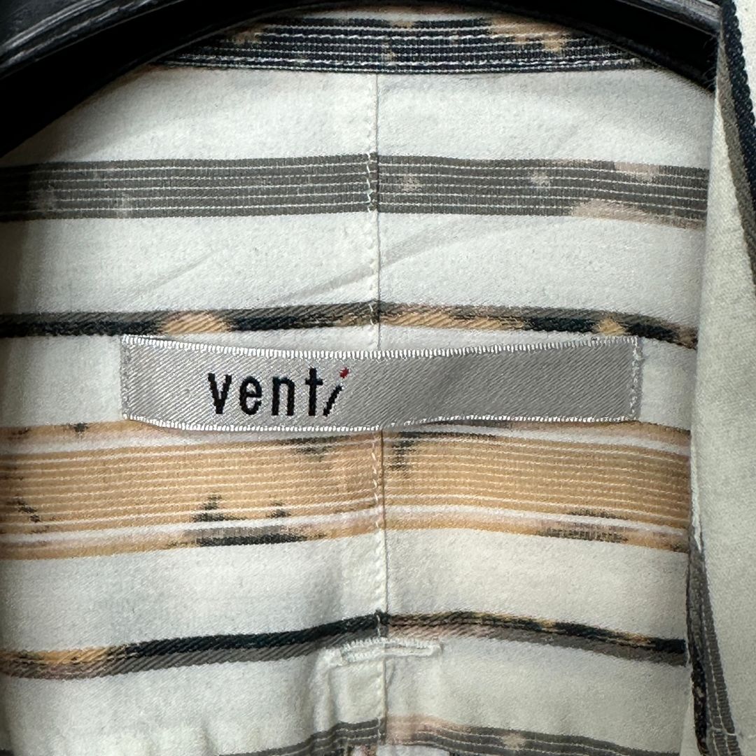 Venti Striped Quarter-Button Shirt Medium - Funkify