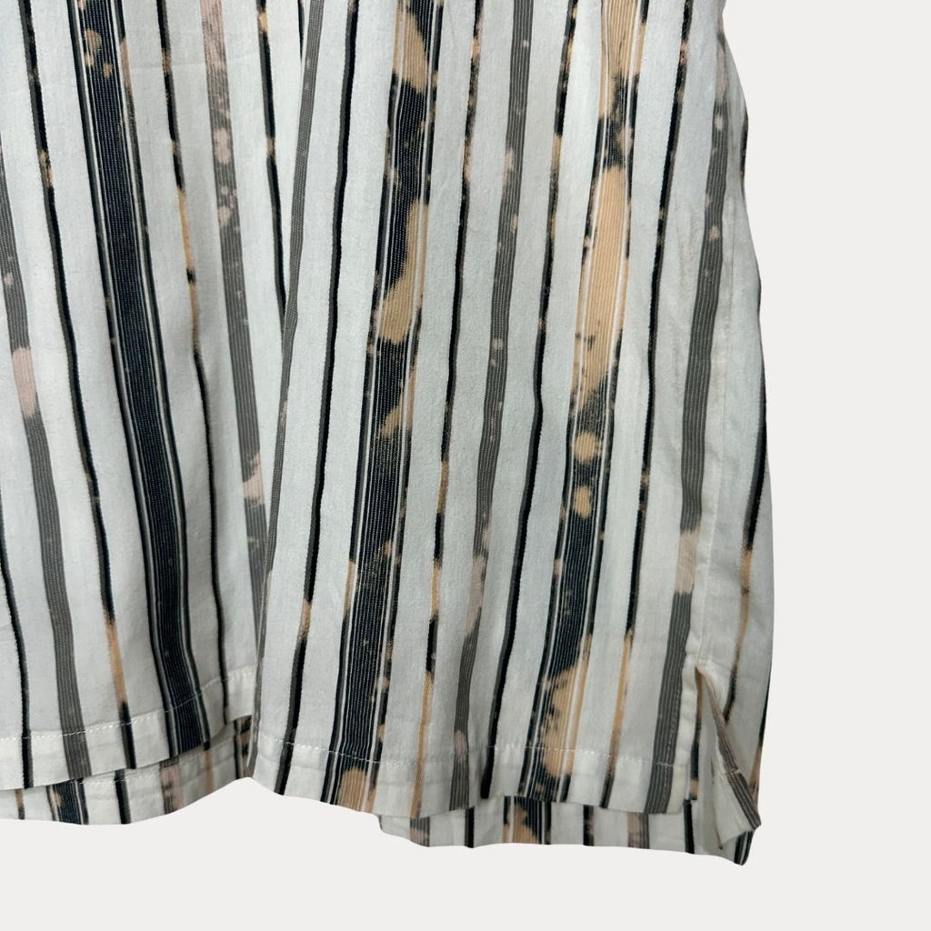 Venti Striped Quarter-Button Shirt Medium - Funkify