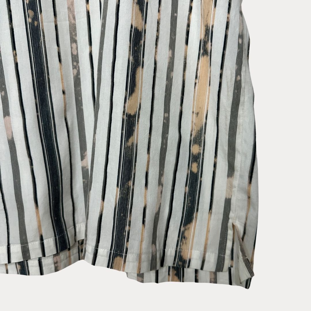 Venti Striped Quarter-Button Shirt Medium - Funkify