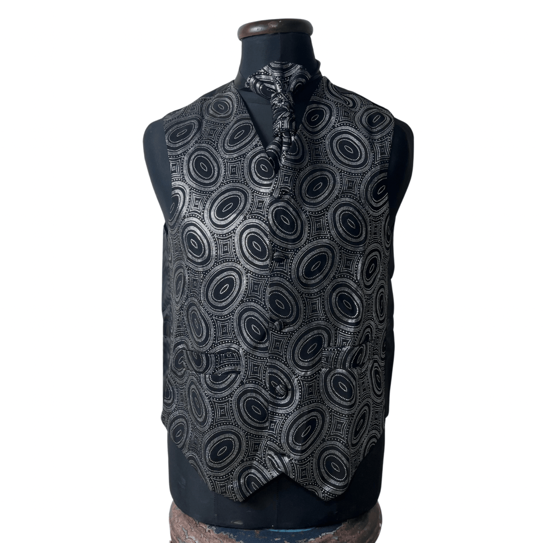 Vest, Slip-on Necktie & Pocket Square Set - Funkify