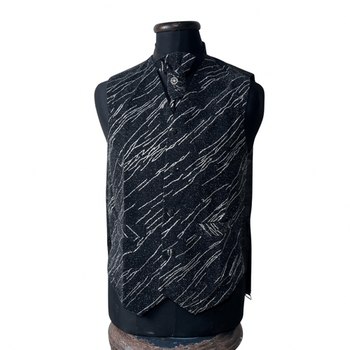 Vest, slip-on necktie, and pocket square set, alternate colorway